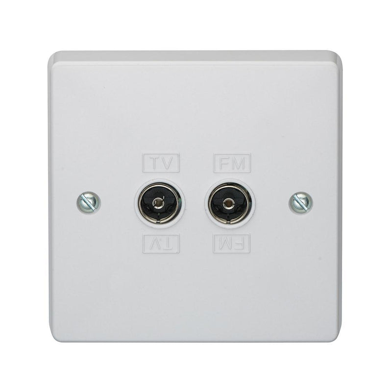 Crabtree 1 Gang 2 Way Direct Connection Coaxial Socket