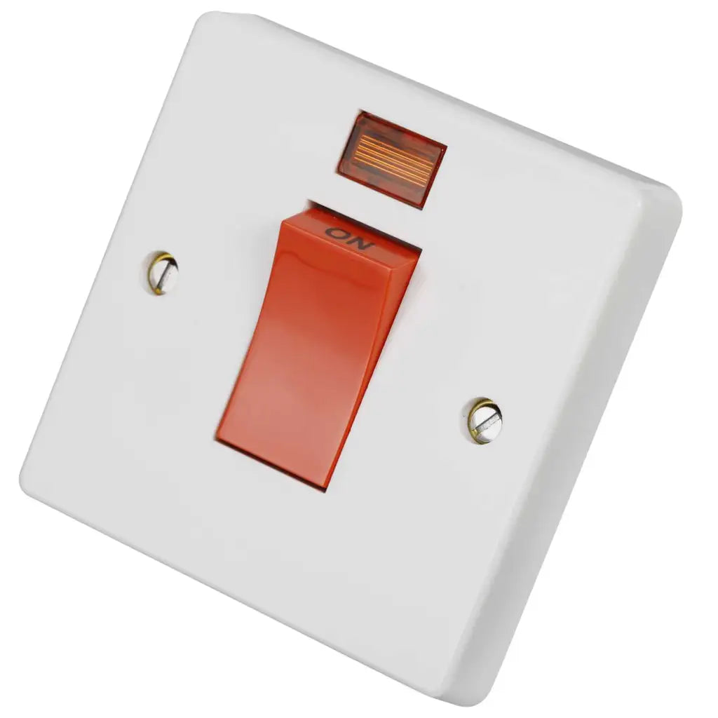 Crabtree 45A 1 Gang Double Pole Switch With Neon