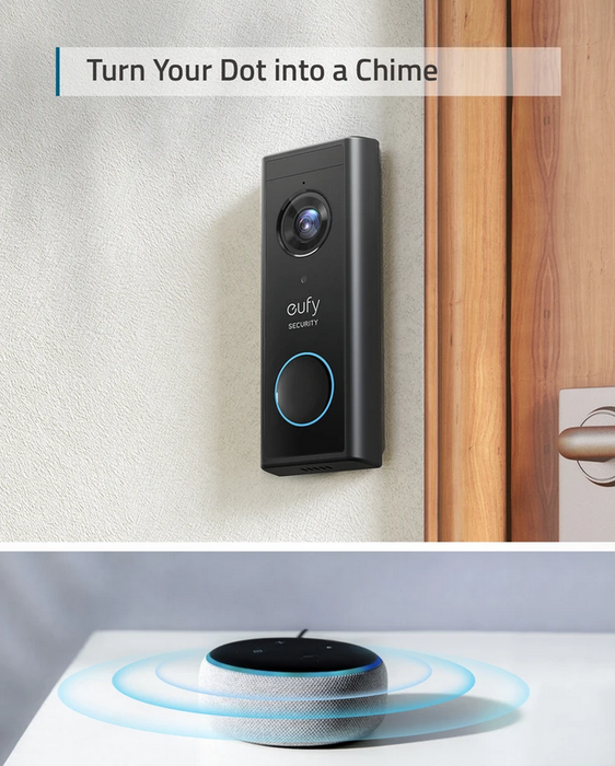 Eufy Video Doorbell 2K (Battery-Powered) Add-on & Add on Doorbell Chime for HomeBase *Bundle*