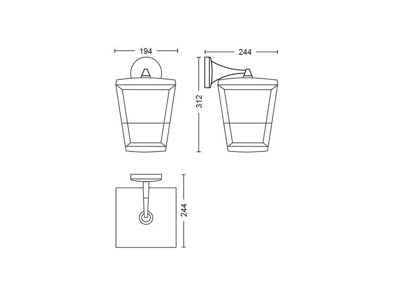 Philips Econic Hue White & Colour Ambience EU Down Wall Lantern