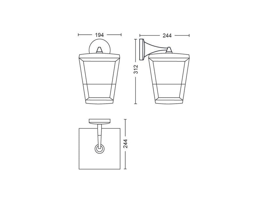 Philips Econic Hue White & Colour Ambience EU Down Wall Lantern