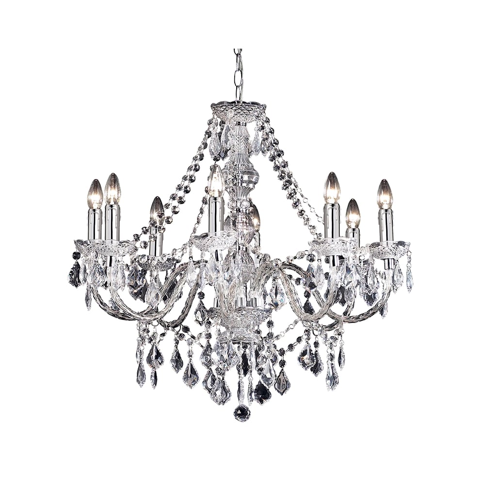 308-8CL Clarence 8 Light Chrome Multi Arm Light