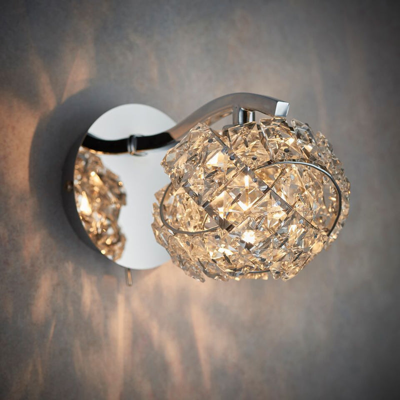 77567 Talia Chrome Crystal Indoor Wall Light