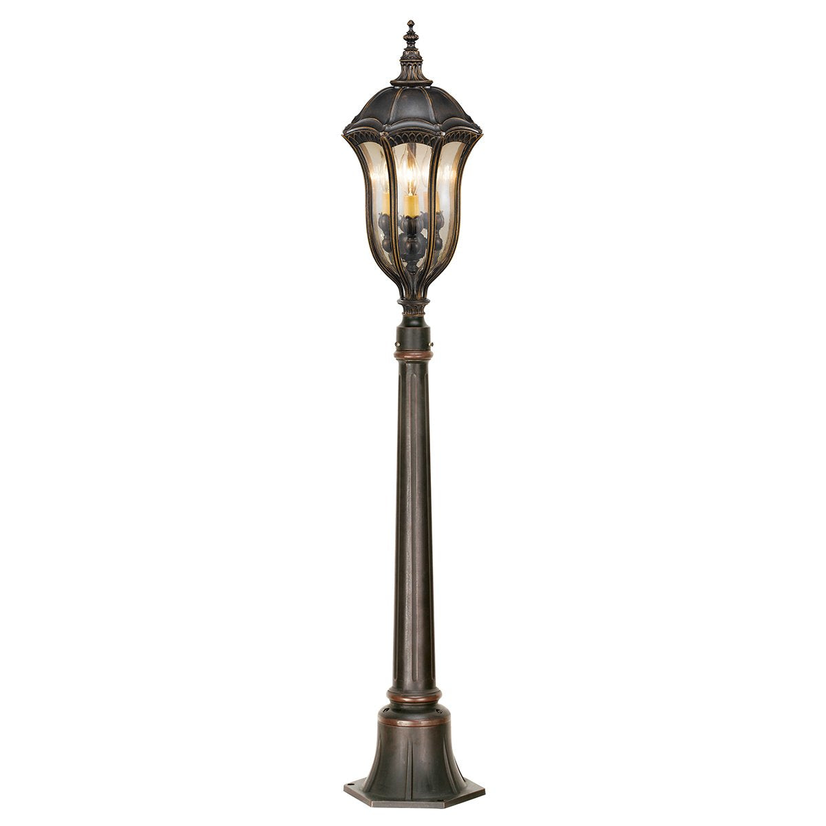 FE-BATONRG4 Feiss Baton Rouge 3 Light Bollard  Walnut