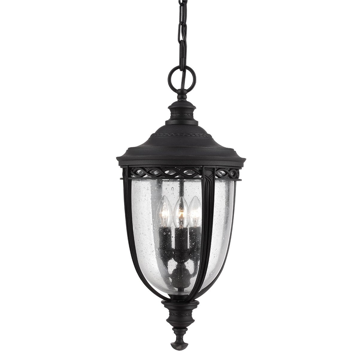FE-EB8-M-BLK Feiss English Bridle 3 Light Medium Hanging Lantern Black