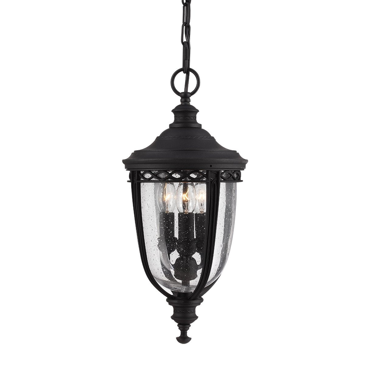 FE-EB8-L-BLK Feiss English Bridle 3 Light Large Hanging Lantern Black