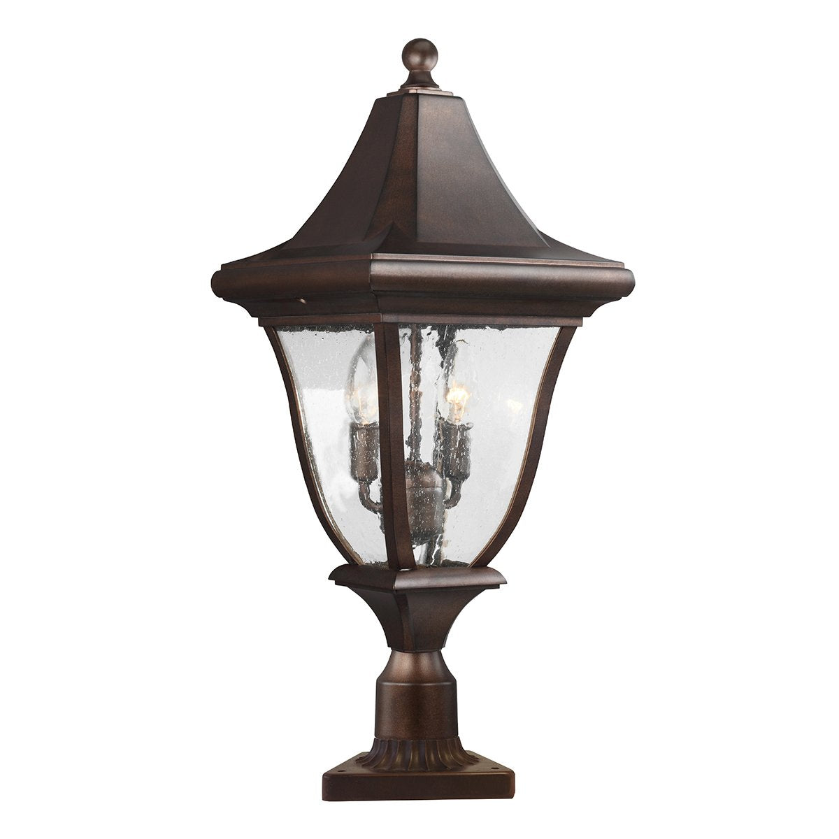FE-OAKMONT3-M Feiss Oakmont 3 Light Medium Lamp Post Patina Bronze