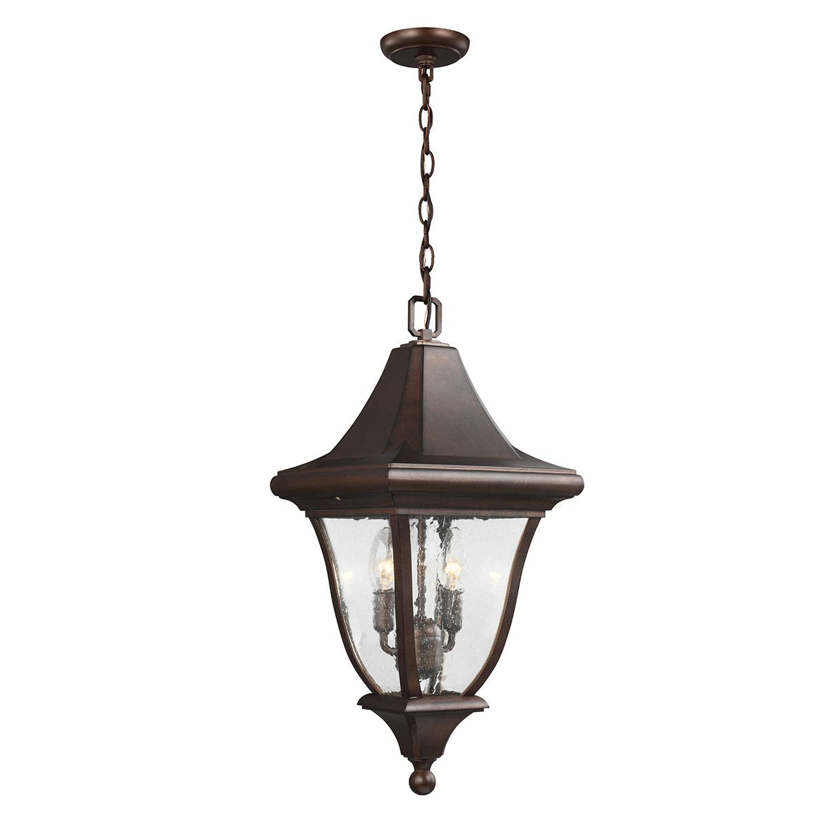 FE-OAKMONT8-M Feiss Oakmont 3 Light Medium Hanging Lantern Patina Bronze