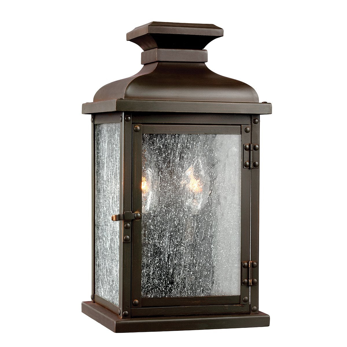 FE-PEDIMENT-S Feiss Pediment 2 Light Small Wall Light Dark Aged Copper