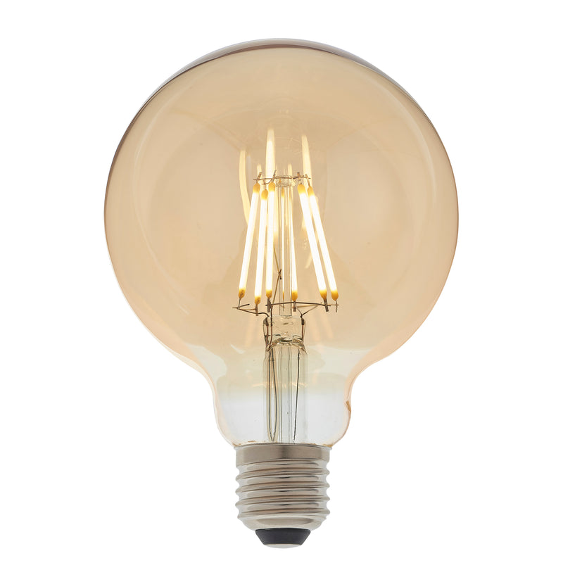 EN Warm White 2500K 6W LED G95 Amber Filament Globe E27 - Dimmable