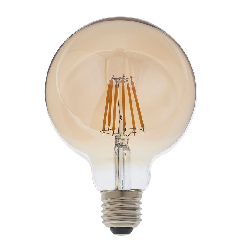 EN Warm White 2500K 6W LED G95 Amber Filament Globe E27 - Dimmable