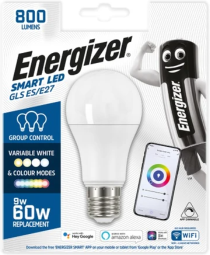 Energizer Smart E27 (ES) GLS - S17162 9.2W RGB+CCT Bulb 806lm