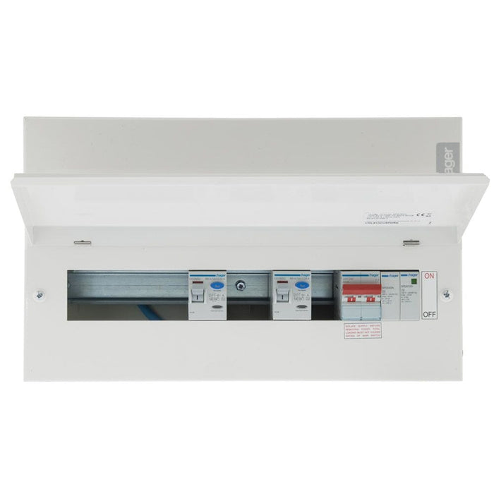 Hager VML916CURKPP Pre-Populated 16 Way High Integrity Consumer Unit c/w 12 MCBS