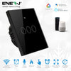 Ener-J WiFi Smart 3 Gang Touch Switch, Black (No Neutral Required)