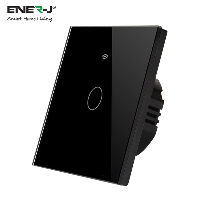 Ener J WiFi Smart 1 Gang Touch Switch, No Neutral Needed - Black (SHA5336)