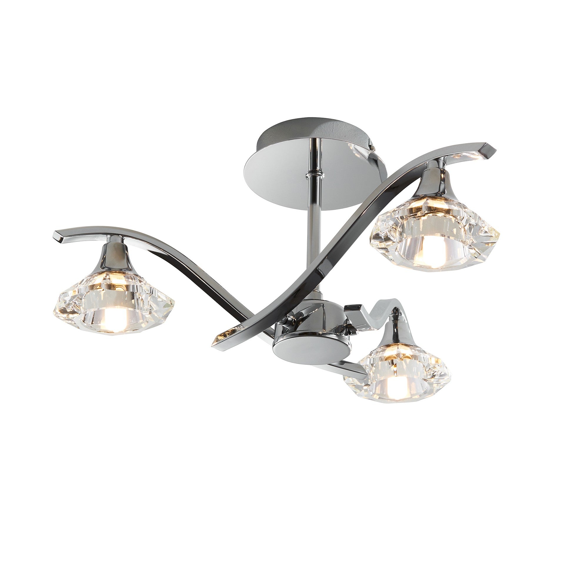 Endon LANGELLA-3CH Langella 3 Light Chrome Semi Flush Light