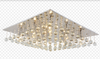 A3089 Flush 10 Light 80cm Square Crystal Light In Polished Chrome