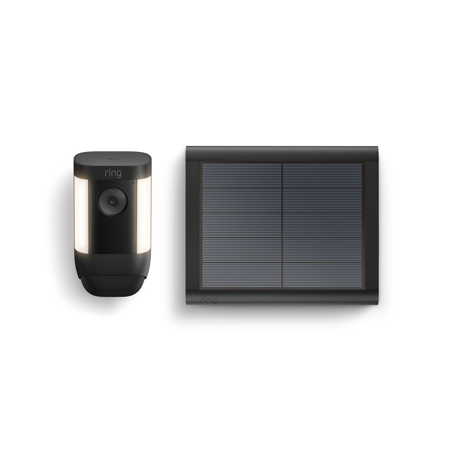 Ring Spotlight Cam Pro Battery & USB-C Solar Panel Black *BUNDLE*