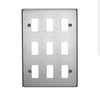 Crabtree 9 Gang Flush Grid Cover Plate