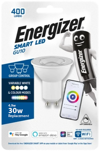 Energizer Smart GU10 - S17350 4.9W RGB+CCT Bulb 400lm
