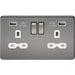 Knightsbridge SFR9902BN Screwless Socket with USB Black Nickel MLA - SND Electrical Ltd
