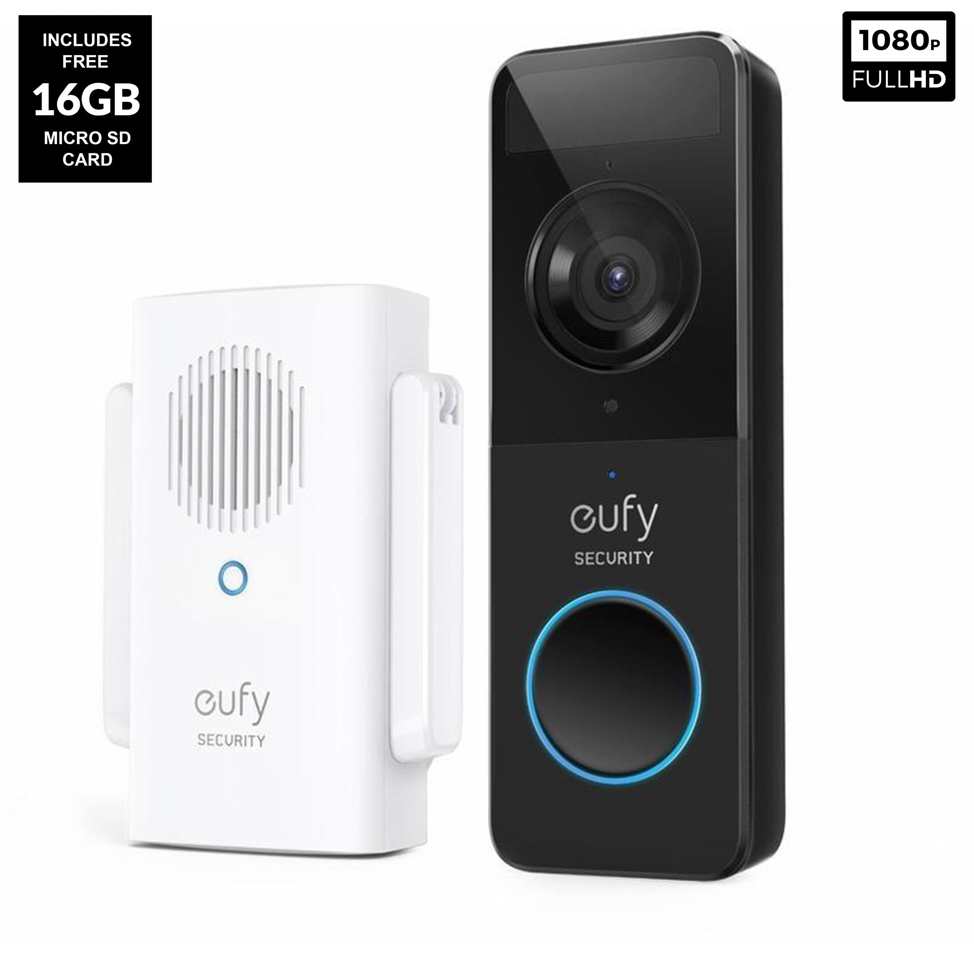 Eufy Battery Doorbell Slim 1080p Black